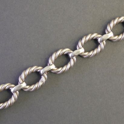 BRACELET GOURMETTE Vintage en argent (800/°°),...