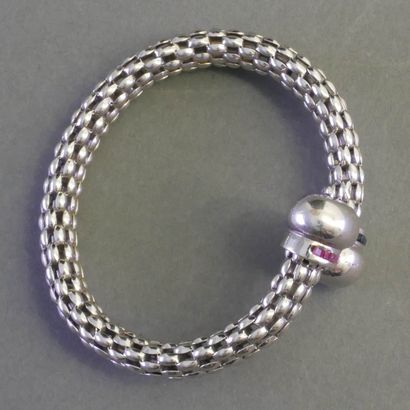 14k (585/°°) white gold open JONC BRACELET...