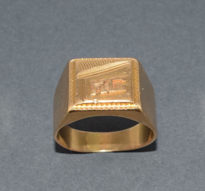 HORSE RING in 18k (750/°°) yellow gold, men's...