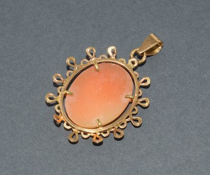 18k (750/°°) yellow gold cameo pendant with...