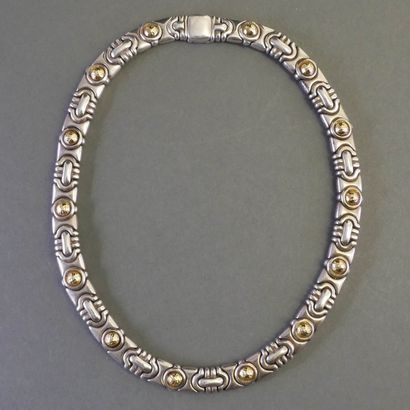 NECKLACE in silver (925/°°) and 18k yellow...