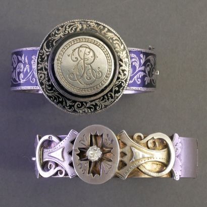 LOT OF TWO ANCIENT silver BRACELETS (min...