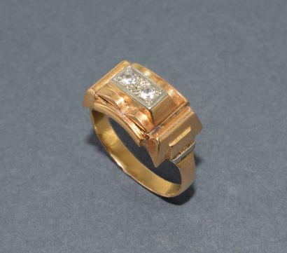 TANK ring in 18k (750/°°) yellow gold, Pont...