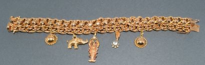 GOURMETTE in 18k (750/°°) yellow gold, fancy...