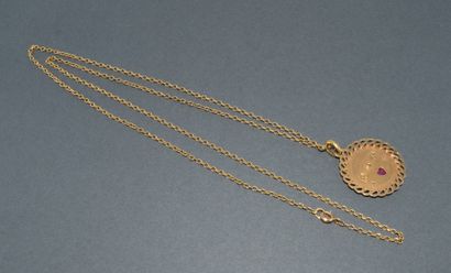 18k (750/°°) yellow gold chain, charançon...