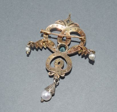 Silver and 18k (750/°°) yellow gold PENDENTIFS...