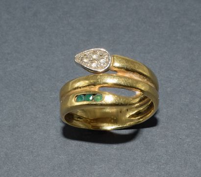 BAGUE SERPENT en or jaune 18k (750/°°) 2...