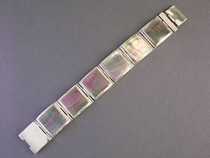BRACELET in silver (min 800/°°) with square...