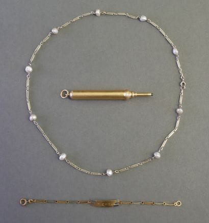 LOT in 18k (750/°°) yellow gold comprising...