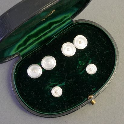 PARURE en or gris et or jaune 18k (750/°°)...