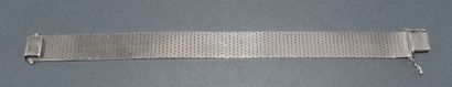 BRACELET in 14k (585/°°) white gold, flat...
