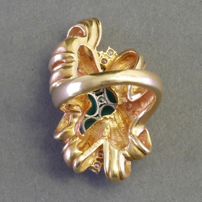 FLOWER RING in 18k (750/°°) yellow gold set...