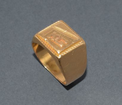HORSE RING in 18k (750/°°) yellow gold, men's...