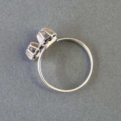 BAGUE VOUS & MOI en or blanc 18k (750/°°)...