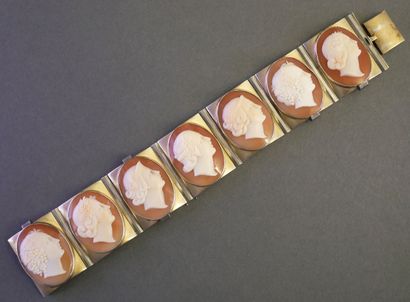 Silver (min 800/°°) BANNER BRACELET adorned...