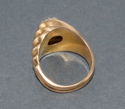 TOURBILLON RING in 18k (750/°°) yellow gold,...