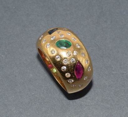 JONC RING in 18k (750/°°) white gold set...