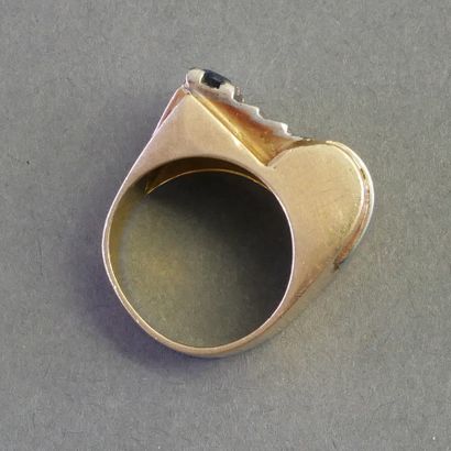TANK RING in 18k (750/°°) yellow and white...