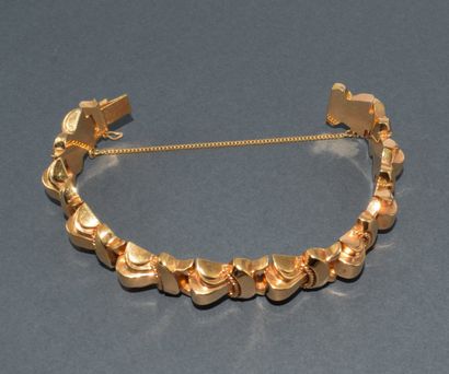 BRACELET in 18k (750/°°) Art Deco yellow...