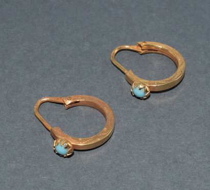 Set of 2 PAIRS OF CRÉOLES in 18k (750/°°)...