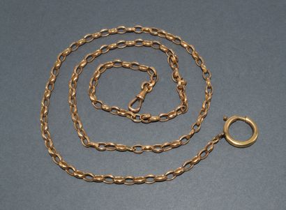 18k (750/°°) yellow gold WALLET CHAIN, facetted...