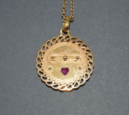 18k (750/°°) yellow gold chain, charançon...