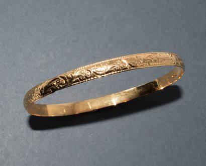 BRACELET JONC in 18k (750/°°) yellow gold,...
