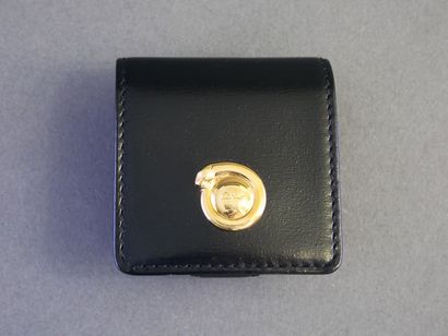 CARTIER. Lighter case (?) in black leather....