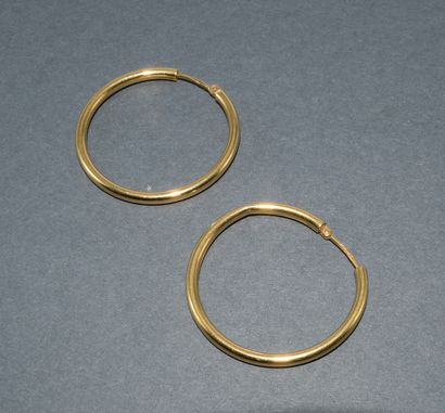 PAIR OF CRÉOLES in 18k (750/°°) yellow gold...