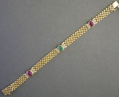 BRACELET in 18k (750/°°) yellow gold, composed...