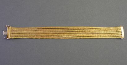 18k (750/°°) yellow gold omega-mesh multi-strand...