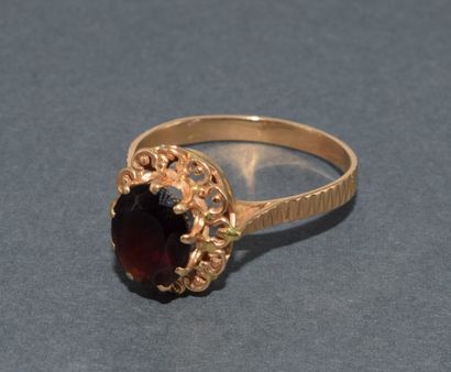 POMPADOUR RING in 18k (750/°°) yellow gold,...