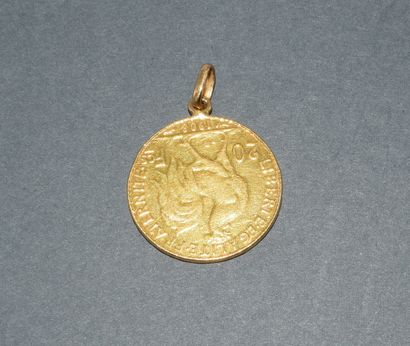 PIECE PENDANT in 18k (750/°°) yellow gold...