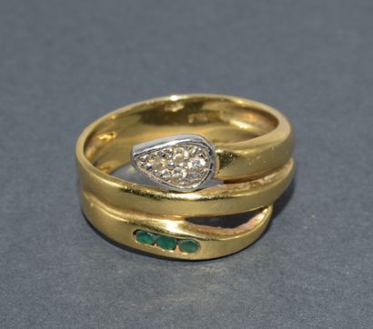 BAGUE SERPENT en or jaune 18k (750/°°) 2...