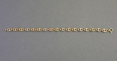 BRACELET in 18k (750/°°) gold with pink,...