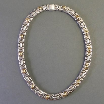 NECKLACE in silver (925/°°) and 18k yellow...