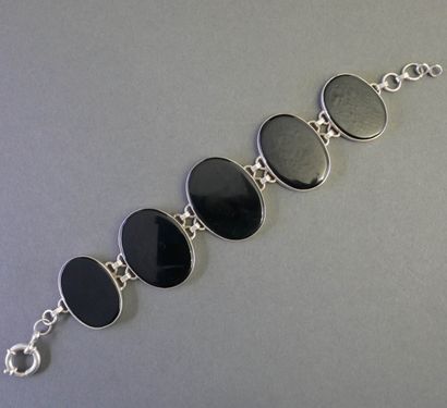 BRACELET in silver (min 800/°°) adorned with...
