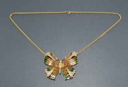 COLLAR in 18k (750/°°) yellow gold signed...