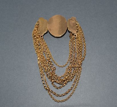BRACELET in 18k (750/°°) yellow gold, multi-strand...
