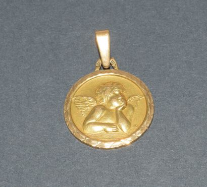 18k (750/°°) yellow gold MEDAL featuring...