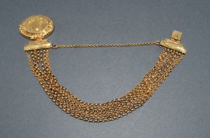 BRACELET in 18k (750/°°) yellow gold, multi-strand...
