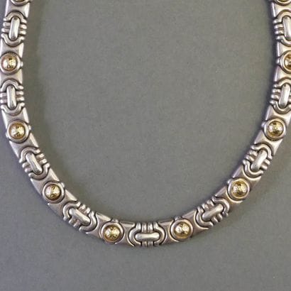NECKLACE in silver (925/°°) and 18k yellow...
