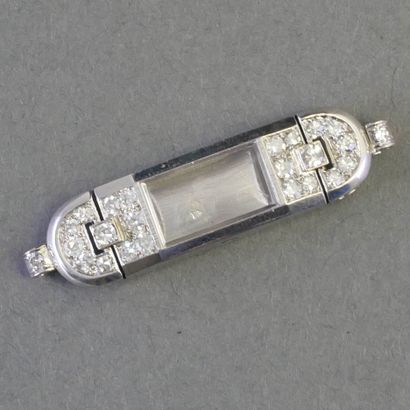 WATCH CASE in platinum set with diamonds....