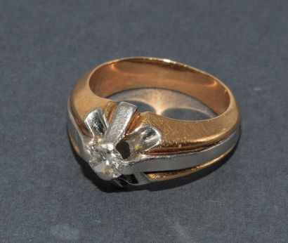 CHEVALIERE in 18k (750/°°) yellow and white...