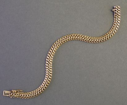 BRACELET in 18k (750/°°) yellow gold, ratchet...