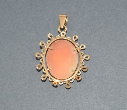 18k (750/°°) yellow gold cameo pendant with...