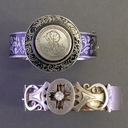 LOT OF TWO ANCIENT silver BRACELETS (min...