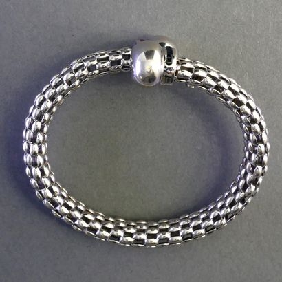 14k (585/°°) white gold open JONC BRACELET...