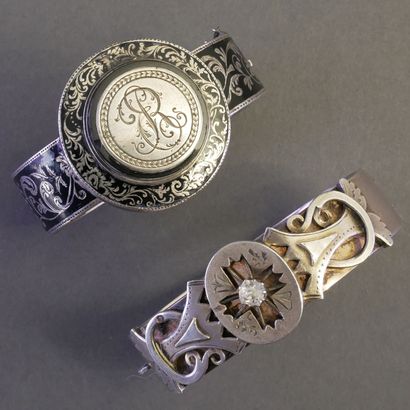 LOT OF TWO ANCIENT silver BRACELETS (min...
