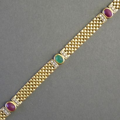 BRACELET in 18k (750/°°) yellow gold, composed...